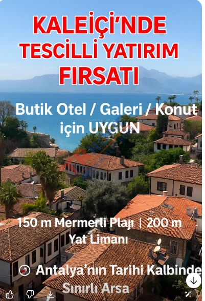 Antalya,Tarihi Kaleiçinde Arsa(302m²), Yatırım Fırsatı