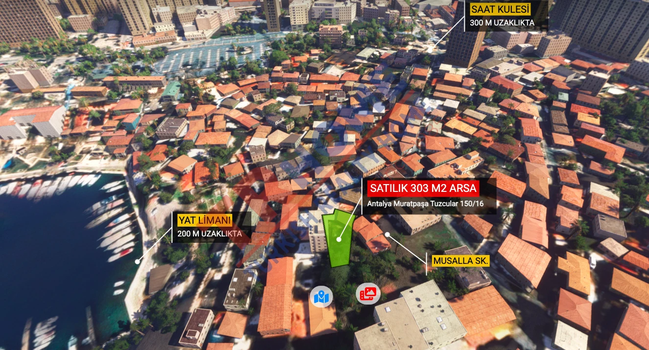 Antalya,Tarihi Kaleiçinde Arsa(302m²), Yatırım Fırsatı